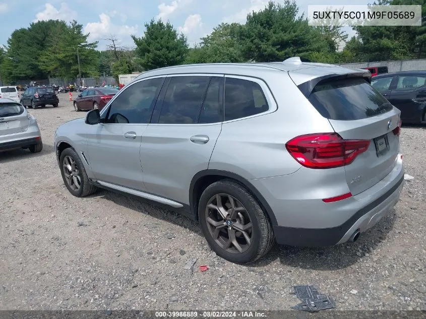 2021 BMW X3 xDrive30I VIN: 5UXTY5C01M9F05689 Lot: 39986889