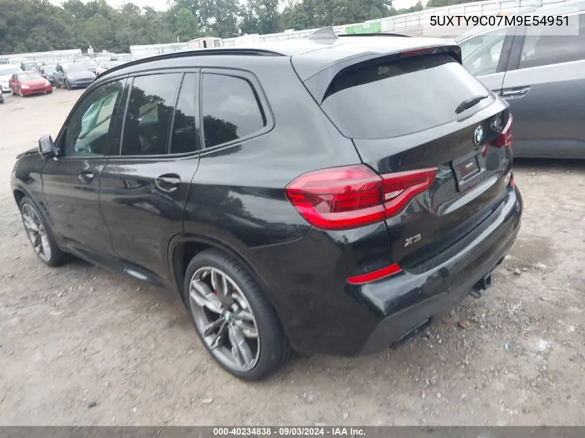 2021 BMW X3 M40I VIN: 5UXTY9C07M9E54951 Lot: 40234838