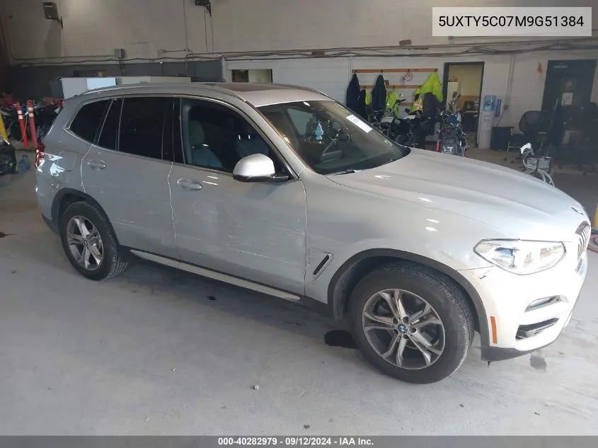 2021 BMW X3 xDrive30I VIN: 5UXTY5C07M9G51384 Lot: 40282979