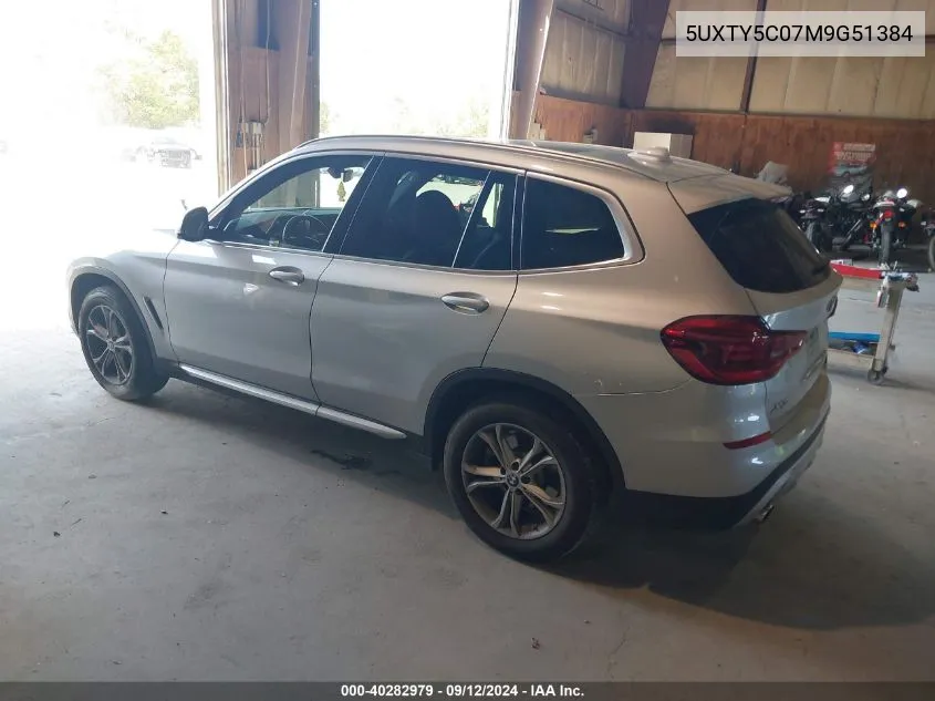 2021 BMW X3 xDrive30I VIN: 5UXTY5C07M9G51384 Lot: 40282979