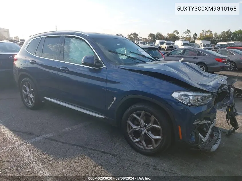 2021 BMW X3 Sdrive30I VIN: 5UXTY3C0XM9G10168 Lot: 40283020