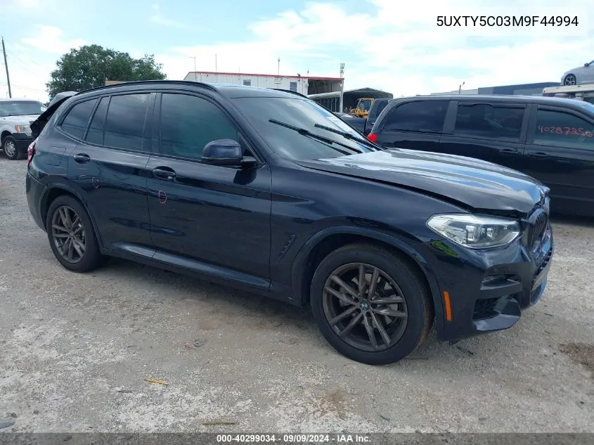 2021 BMW X3 xDrive30I VIN: 5UXTY5C03M9F44994 Lot: 40299034