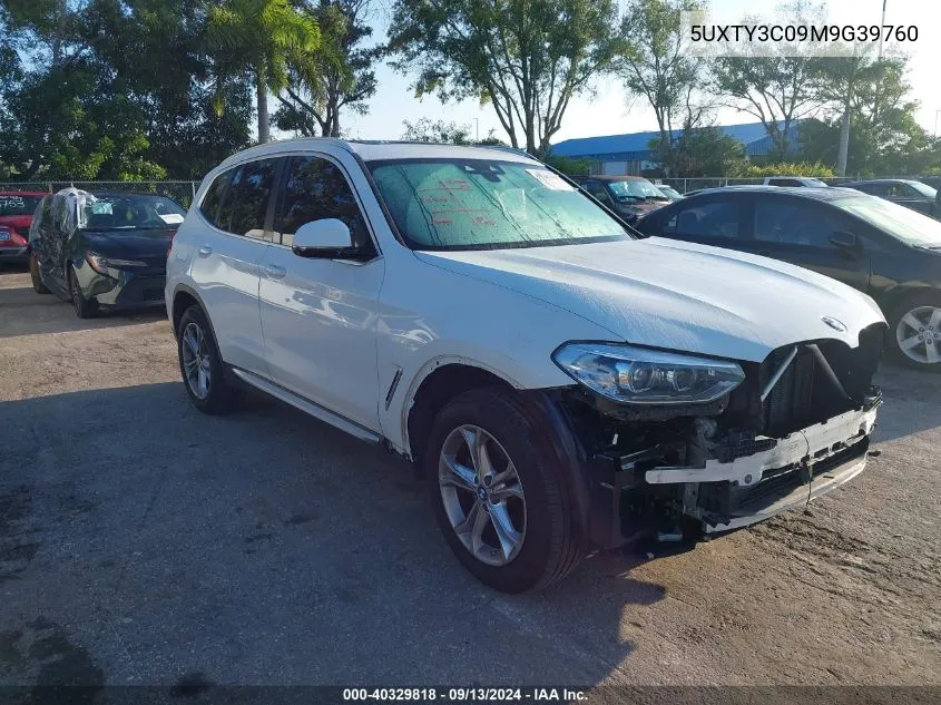 2021 BMW X3 Sdrive30I VIN: 5UXTY3C09M9G39760 Lot: 40329818