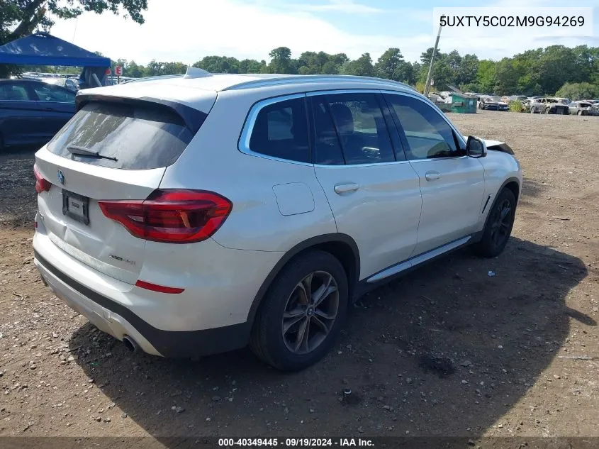 2021 BMW X3 xDrive30I VIN: 5UXTY5C02M9G94269 Lot: 40349445