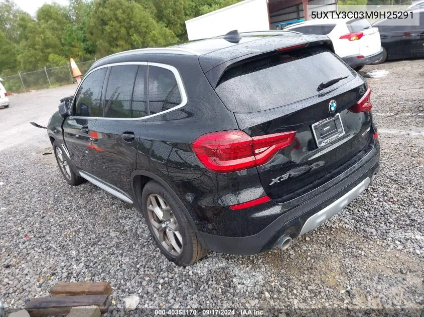 5UXTY3C03M9H25291 2021 BMW X3 Sdrive30I