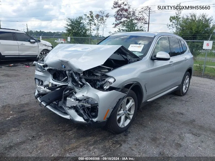 2021 BMW X3 xDrive30I VIN: 5UXTY5C0XM9H55660 Lot: 40365088