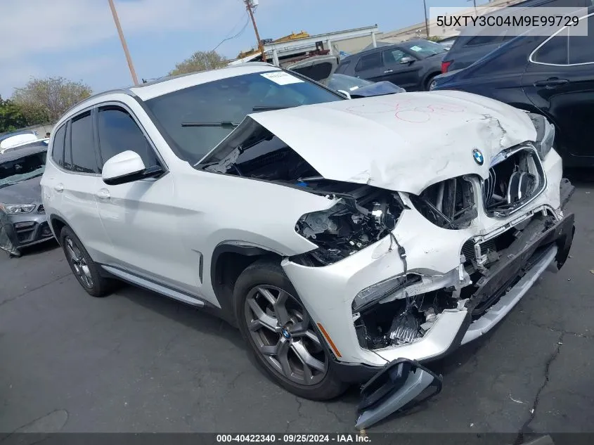 2021 BMW X3 Sdrive30I VIN: 5UXTY3C04M9E99729 Lot: 40422340