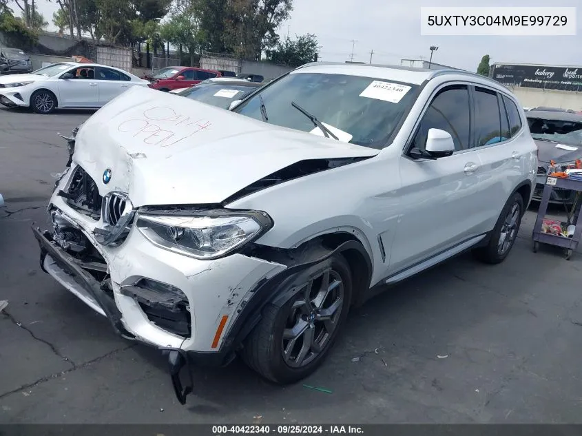 2021 BMW X3 Sdrive30I VIN: 5UXTY3C04M9E99729 Lot: 40422340