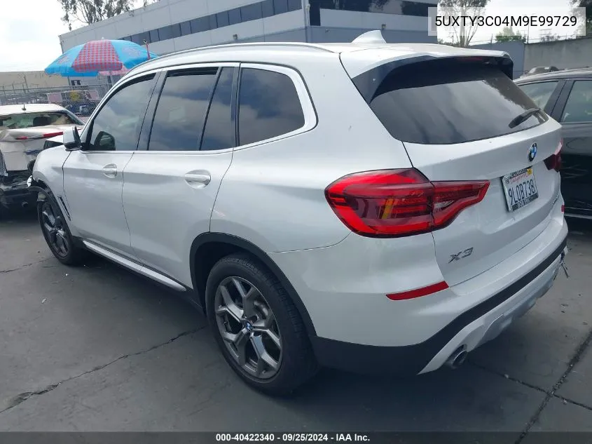 2021 BMW X3 Sdrive30I VIN: 5UXTY3C04M9E99729 Lot: 40422340