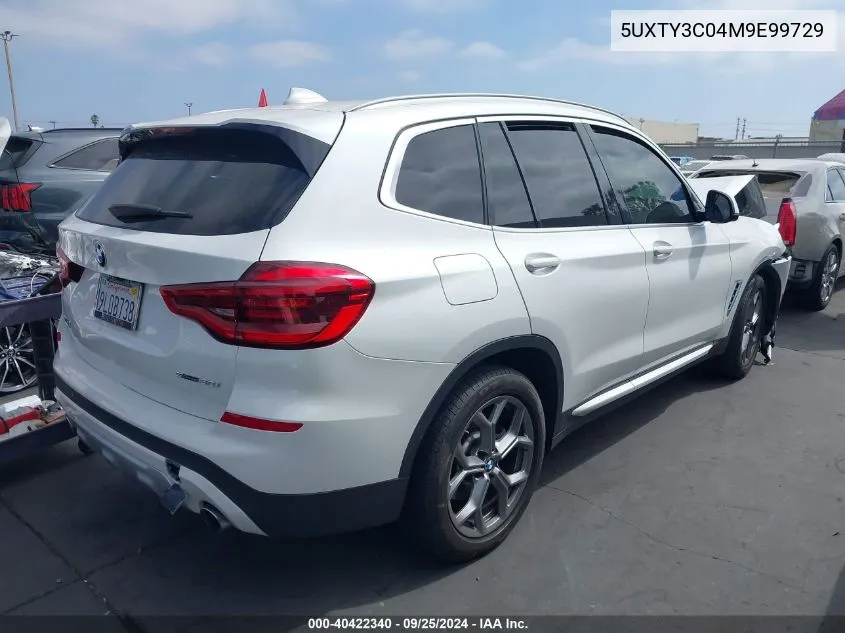 2021 BMW X3 Sdrive30I VIN: 5UXTY3C04M9E99729 Lot: 40422340