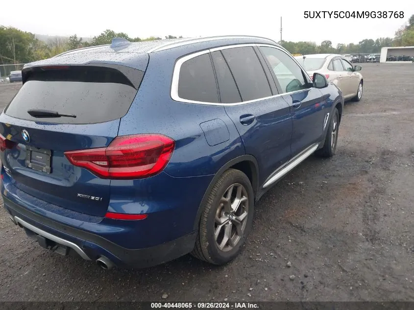 2021 BMW X3 xDrive30I VIN: 5UXTY5C04M9G38768 Lot: 40448065