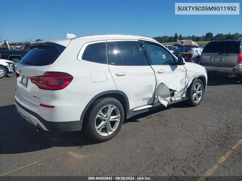 2021 BMW X3 xDrive30I VIN: 5UXTY5C05M9G11952 Lot: 40452943