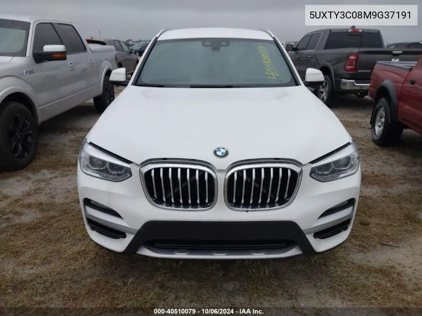 2021 BMW X3 Sdrive30I VIN: 5UXTY3C08M9G37191 Lot: 40510079