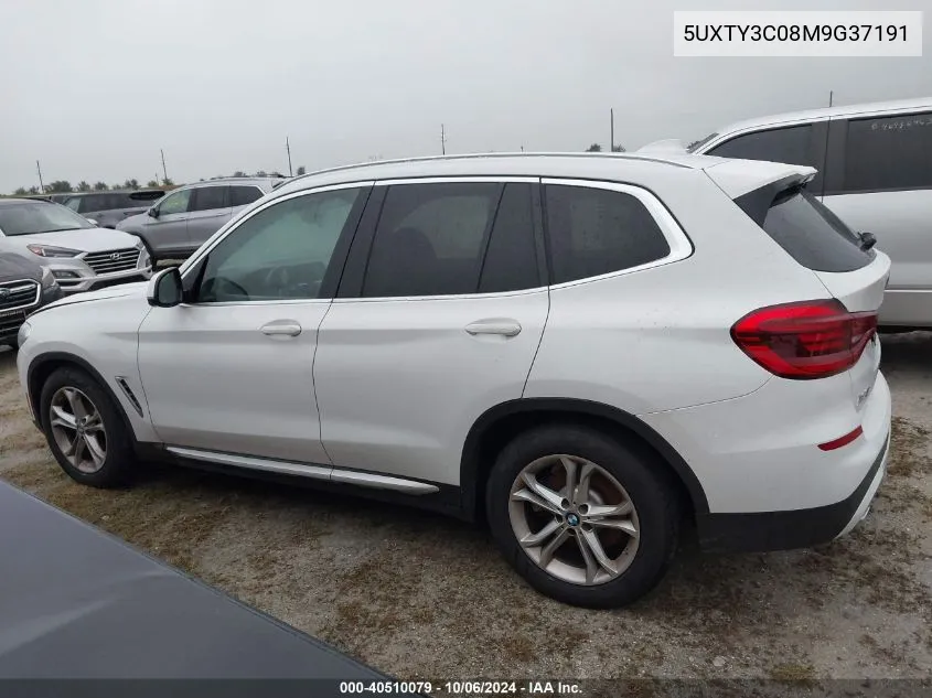 2021 BMW X3 Sdrive30I VIN: 5UXTY3C08M9G37191 Lot: 40510079