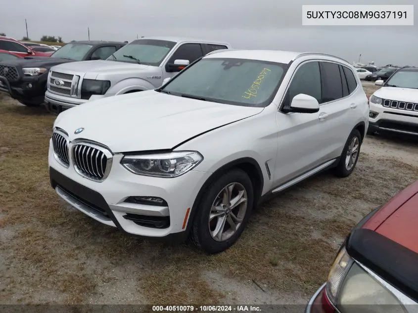 2021 BMW X3 Sdrive30I VIN: 5UXTY3C08M9G37191 Lot: 40510079