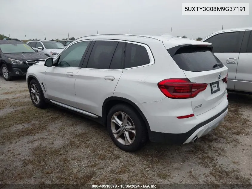 2021 BMW X3 Sdrive30I VIN: 5UXTY3C08M9G37191 Lot: 40510079