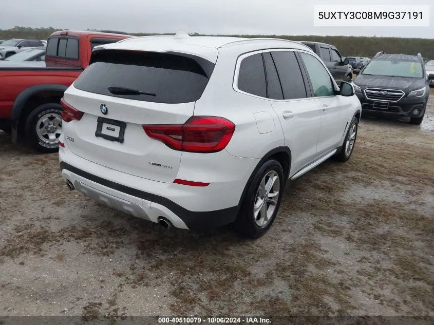 2021 BMW X3 Sdrive30I VIN: 5UXTY3C08M9G37191 Lot: 40510079