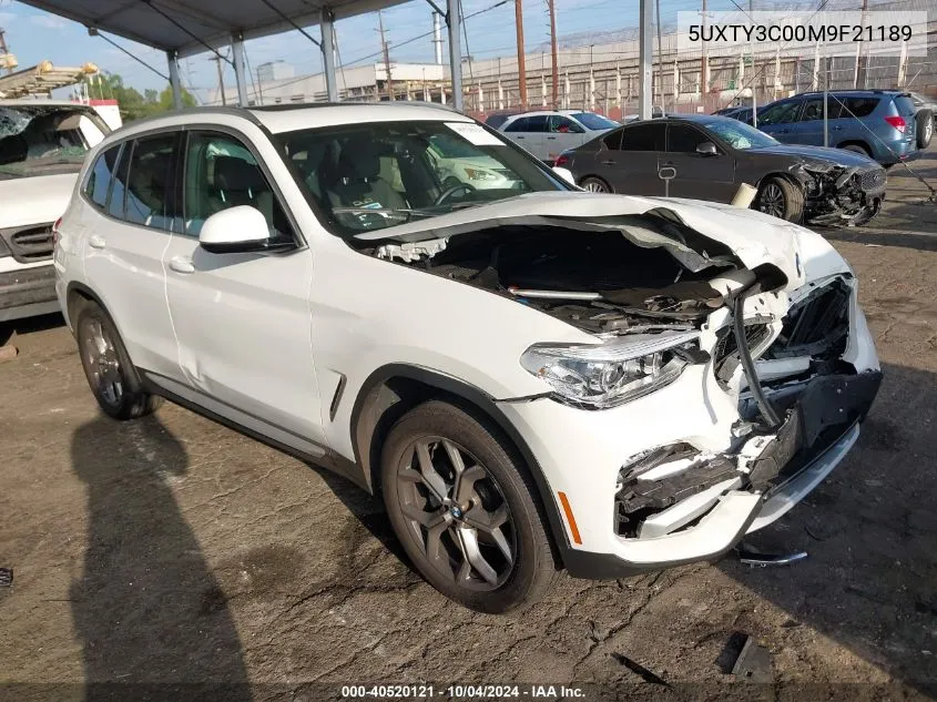 2021 BMW X3 Sdrive30I VIN: 5UXTY3C00M9F21189 Lot: 40520121