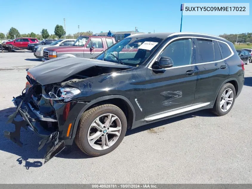 2021 BMW X3 xDrive30I VIN: 5UXTY5C09M9E17022 Lot: 40528781