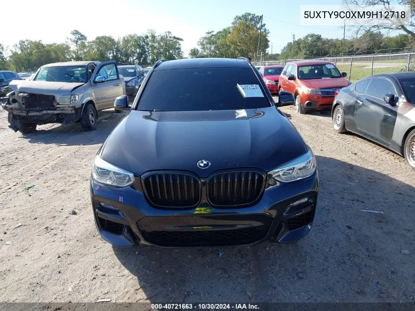 2021 BMW X3 M40I VIN: 5UXTY9C0XM9H12718 Lot: 40721663