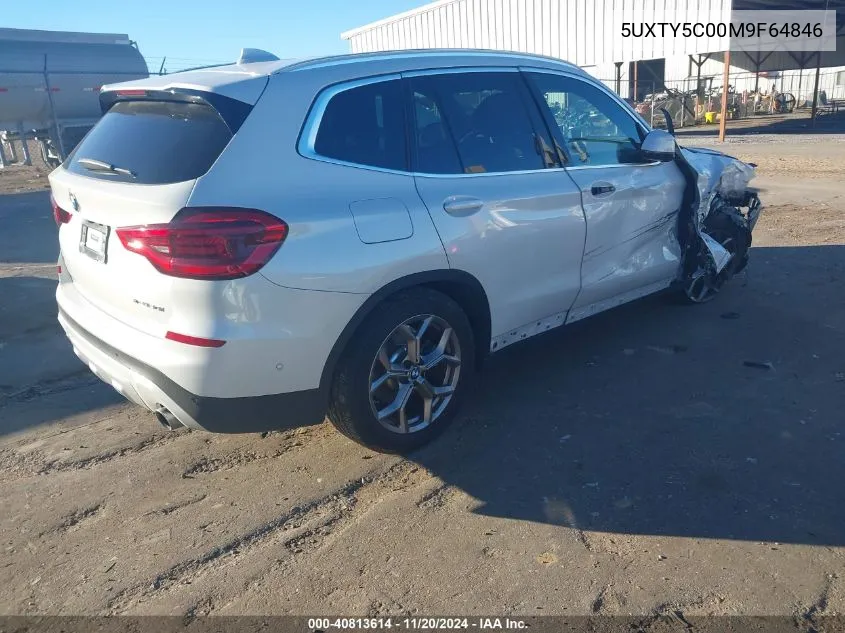 2021 BMW X3 xDrive30I VIN: 5UXTY5C00M9F64846 Lot: 40813614