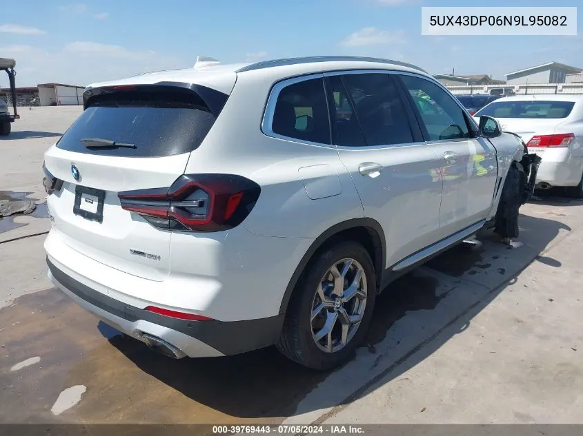 2022 BMW X3 Sdrive30I VIN: 5UX43DP06N9L95082 Lot: 39769443