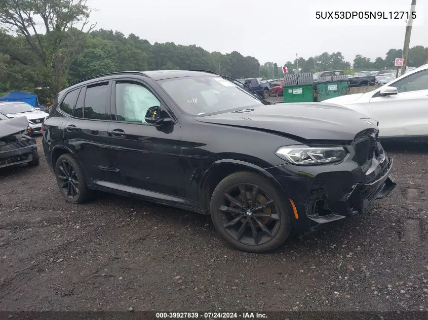 2022 BMW X3 xDrive30I VIN: 5UX53DP05N9L12715 Lot: 39927839