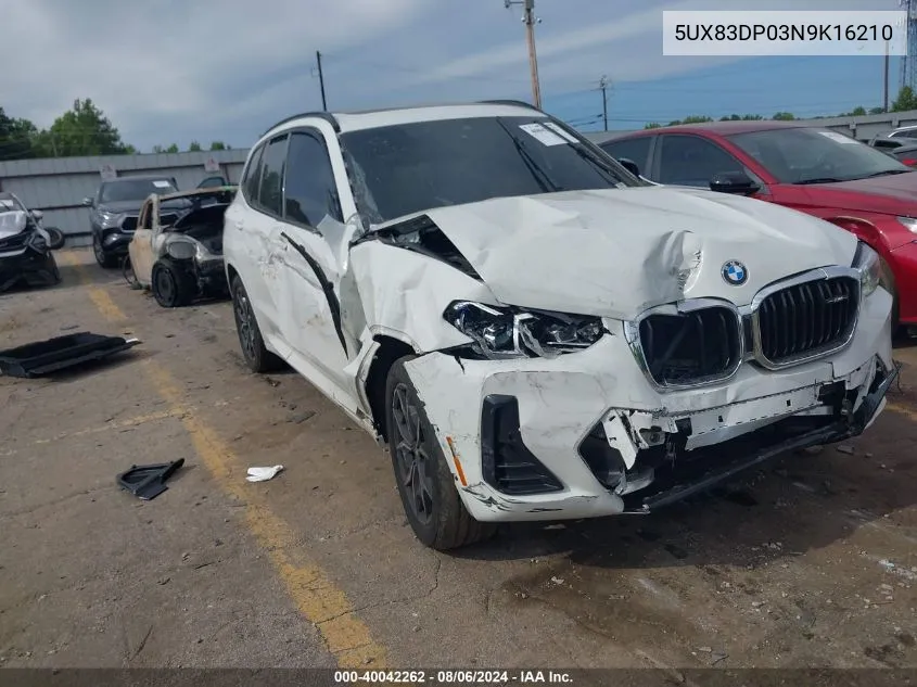 5UX83DP03N9K16210 2022 BMW X3 M40I