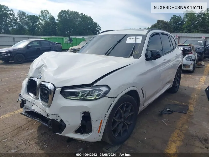 5UX83DP03N9K16210 2022 BMW X3 M40I