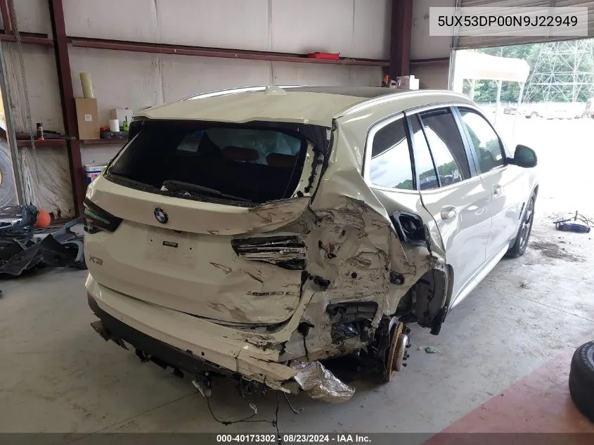 5UX53DP00N9J22949 2022 BMW X3 xDrive30I