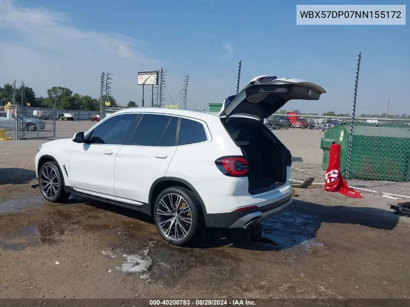 WBX57DP07NN155172 2022 BMW X3 xDrive30I