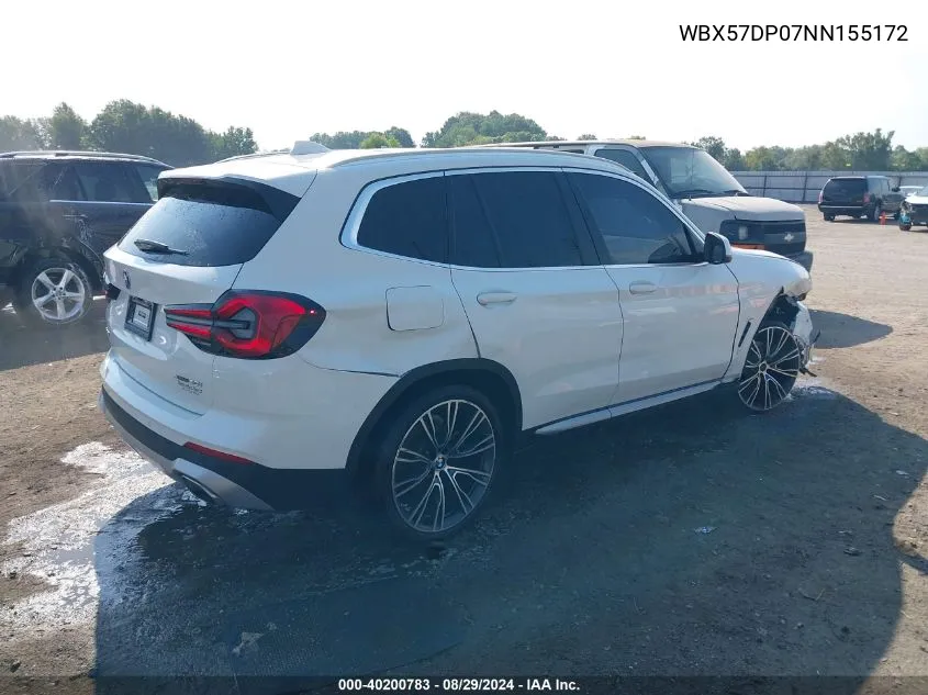 WBX57DP07NN155172 2022 BMW X3 xDrive30I