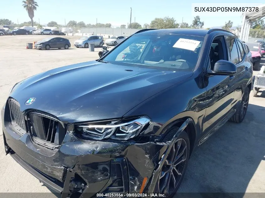 2022 BMW X3 Sdrive30I VIN: 5UX43DP05N9M87378 Lot: 40253554