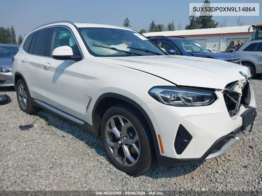 2022 BMW X3 xDrive30I VIN: 5UX53DP0XN9L14864 Lot: 40283589