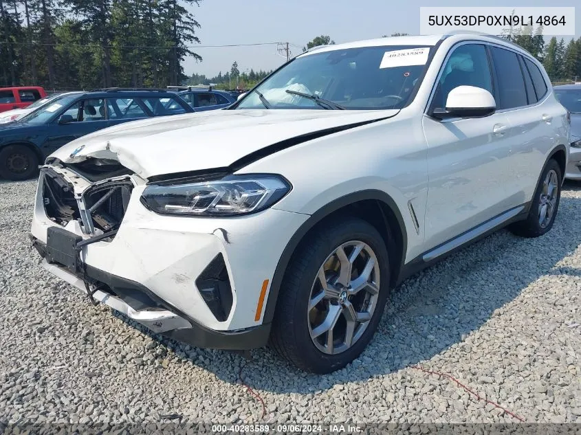 2022 BMW X3 xDrive30I VIN: 5UX53DP0XN9L14864 Lot: 40283589