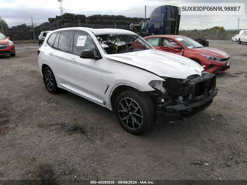 2022 BMW X3 M40I VIN: 5UX83DP06N9L98887 Lot: 40290830