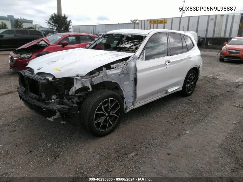 2022 BMW X3 M40I VIN: 5UX83DP06N9L98887 Lot: 40290830