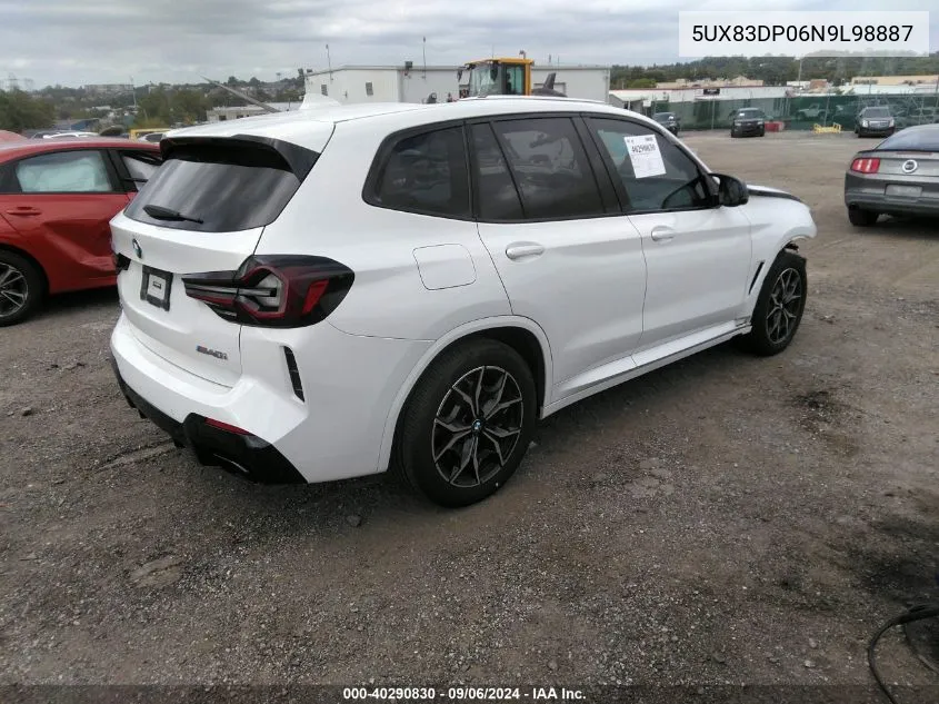 2022 BMW X3 M40I VIN: 5UX83DP06N9L98887 Lot: 40290830