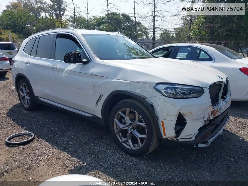 WBX57DP04NN175704 2022 BMW X3 xDrive30I