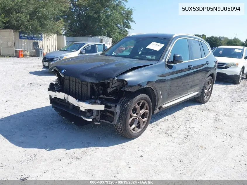 2022 BMW X3 xDrive30I VIN: 5UX53DP05N9J05094 Lot: 40379320