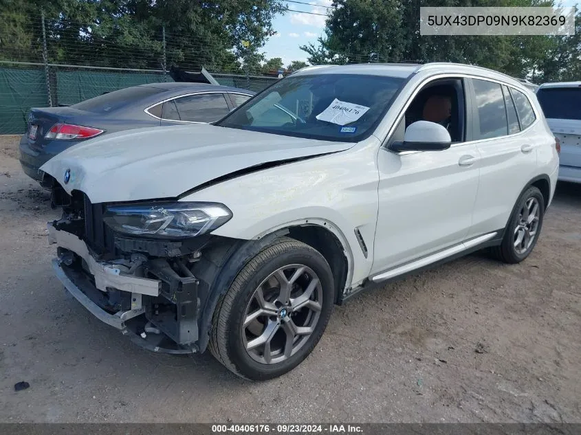 2022 BMW X3 Sdrive30I VIN: 5UX43DP09N9K82369 Lot: 40406176