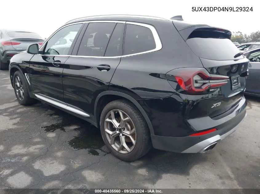 5UX43DP04N9L29324 2022 BMW X3 Sdrive30I