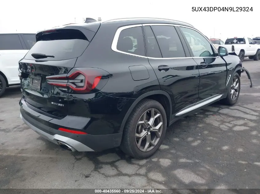 5UX43DP04N9L29324 2022 BMW X3 Sdrive30I