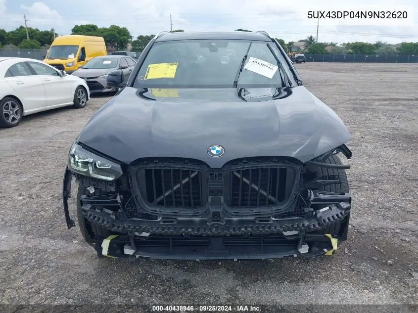 2022 BMW X3 Sdrive30I VIN: 5UX43DP04N9N32620 Lot: 40438946