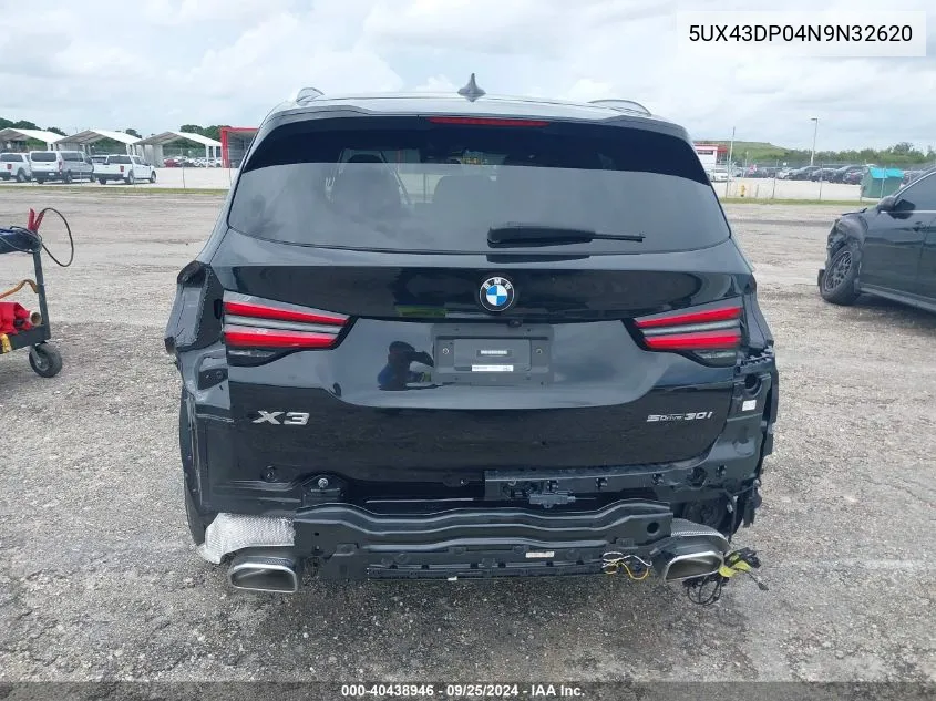 2022 BMW X3 Sdrive30I VIN: 5UX43DP04N9N32620 Lot: 40438946