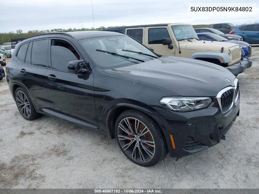 5UX83DP05N9K84802 2022 BMW X3 M40I