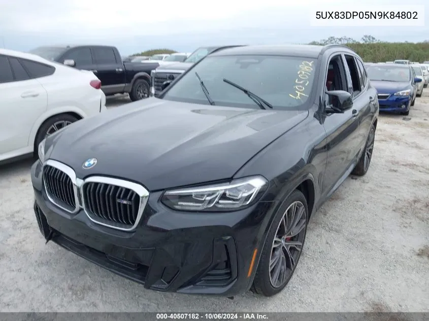 2022 BMW X3 M40I VIN: 5UX83DP05N9K84802 Lot: 40507182