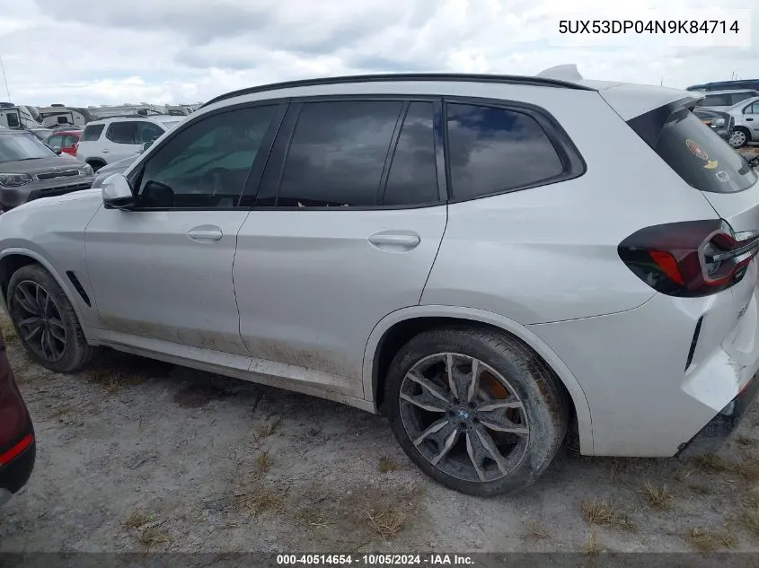 5UX53DP04N9K84714 2022 BMW X3 xDrive30I