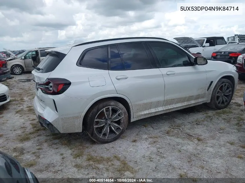 5UX53DP04N9K84714 2022 BMW X3 xDrive30I