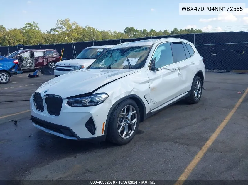 WBX47DP04NN172555 2022 BMW X3 Sdrive30I